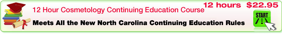 12 hour North Carolina cosmetology continuing education course