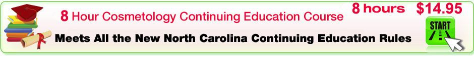 8 hour North Carolina cosmetology continuing education course